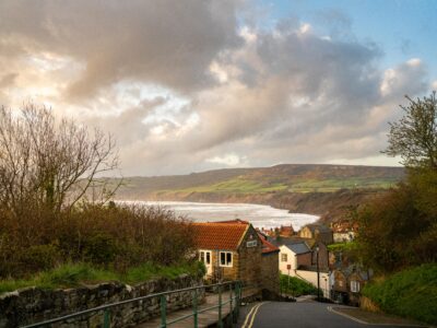 The hill leading to dog friendly holiday cottage at Robin Hoods Bay
